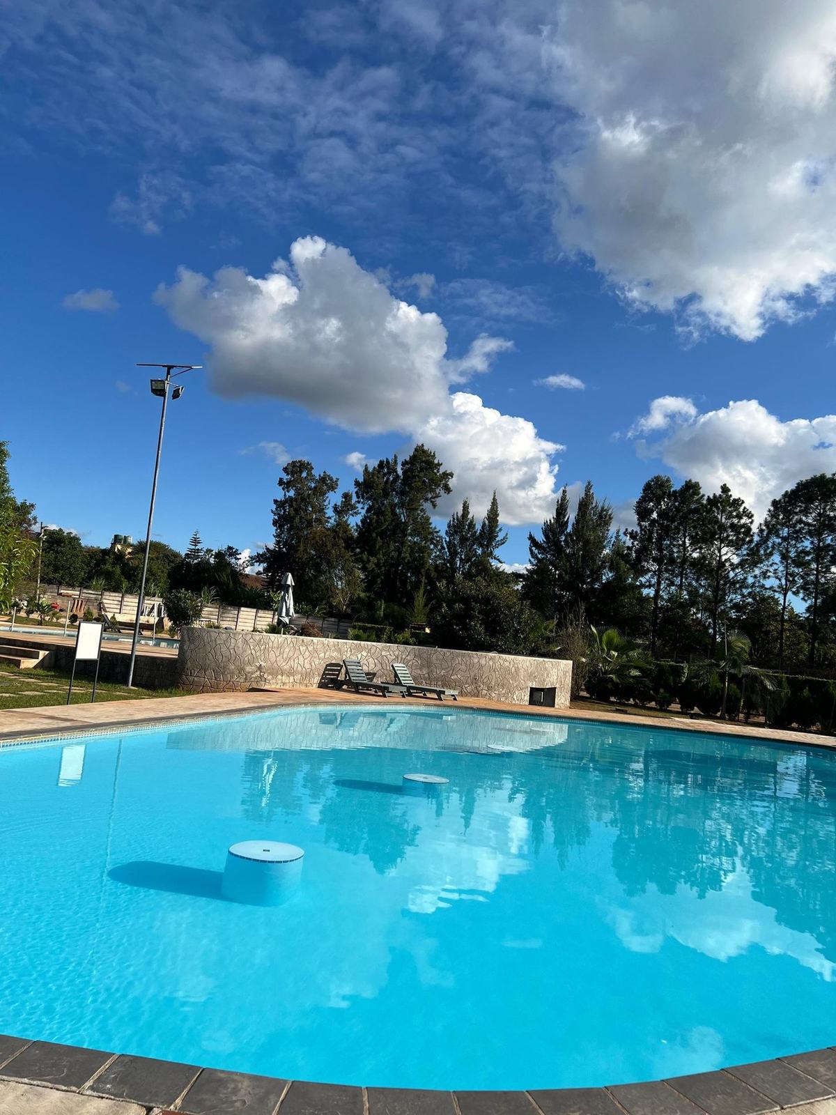 Resort pool with wide sky